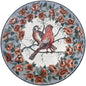 COLORFUL FLOWER ART - Round Birds Blue Kingfisher Mosaic Wall Art - Customization available