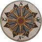 Seafarer's Dream - Mosaic Medallion Compass Rose Nautical Marble Flooring Tiles - Customization available