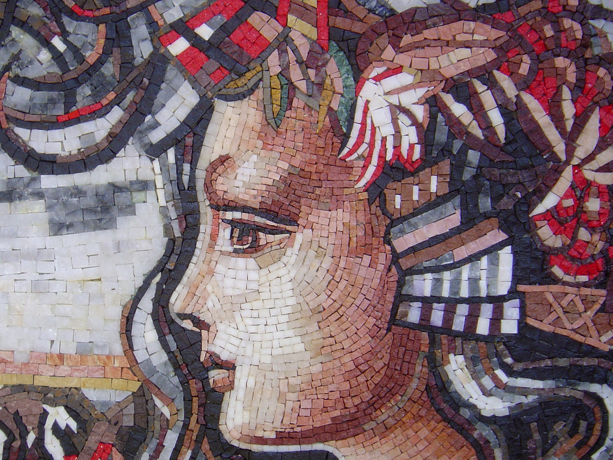 PT001 Portrait Landscape Handmade Marble Mosaic Mural