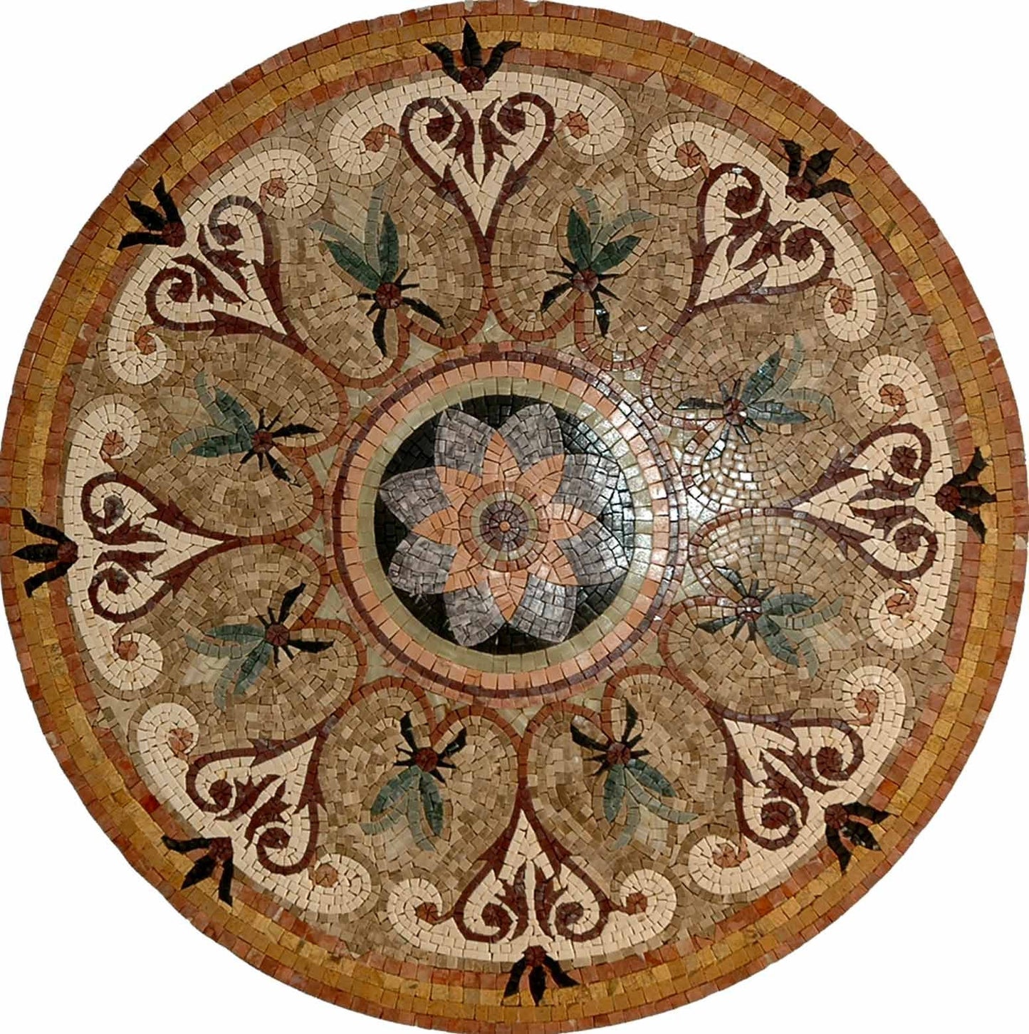 Vibrant Elegance - 40-Inch Handmade Color Splash Medallion Marble Mosaic Art Tile Décor - Customization available