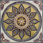 48" Geometric Marble Mosaic Tile: Botanical Floral Inlay