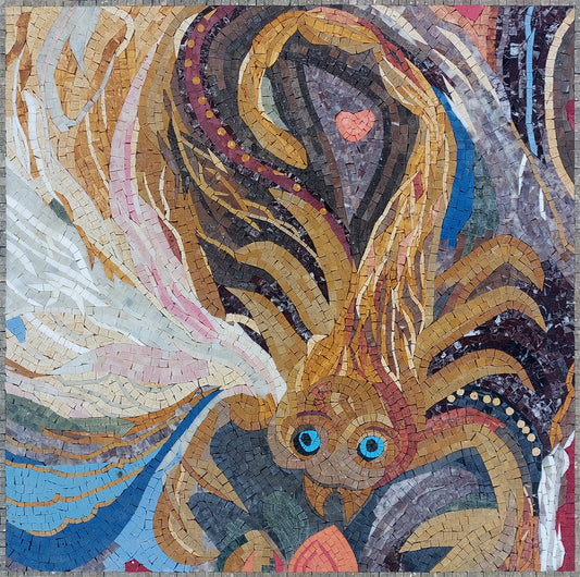 Scorpio Zodiac Mosaic Tile Art: Handmade Marble Wall Decor