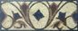 Floral Mosaic Border: Geometric Marble Art Tile (40x8 in)