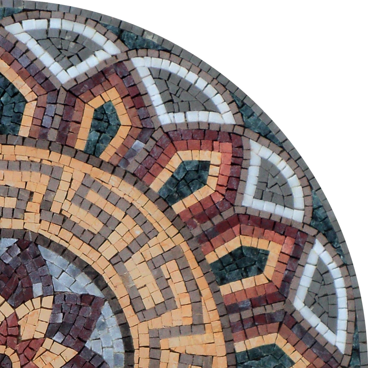 Colorful Handmade Medallion Marble Mosaic Art Tile - Vibrant Stone Décor - Customization available