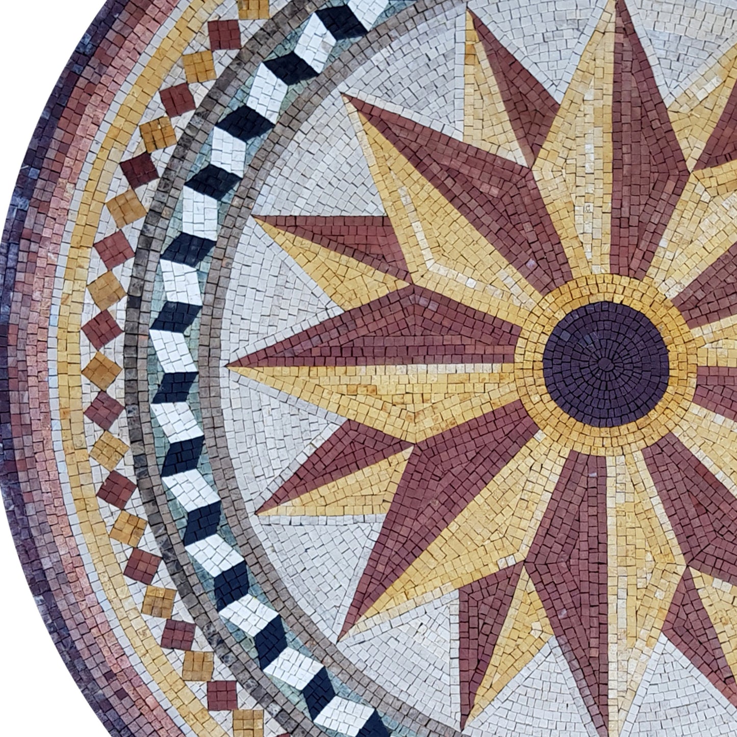 Elegant Craftsmanship - 40-Inch Handmade Pattern Mosaic Medallion - Natural Marble Tile Décor - Customization available