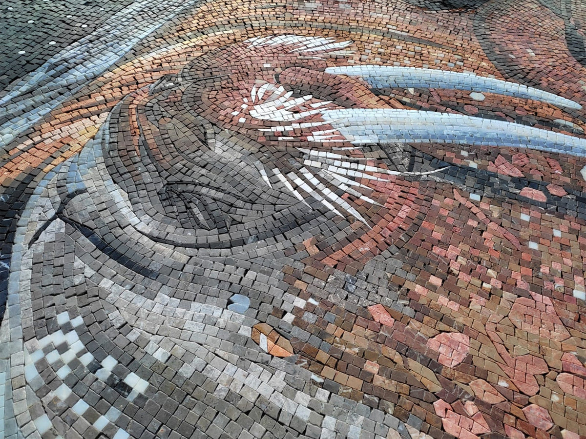 Handmade Walrus Mosaic Tile: Sea Animal Wall Art (84” x 80”)