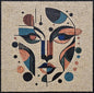 Geometric Female Head Mosaic Wall Art – Handmade Marble Tile Portrait Décor - Customization available