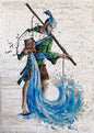 Aquarius Zodiac Mosaic Tile Art: Handmade Stone Wall Decor