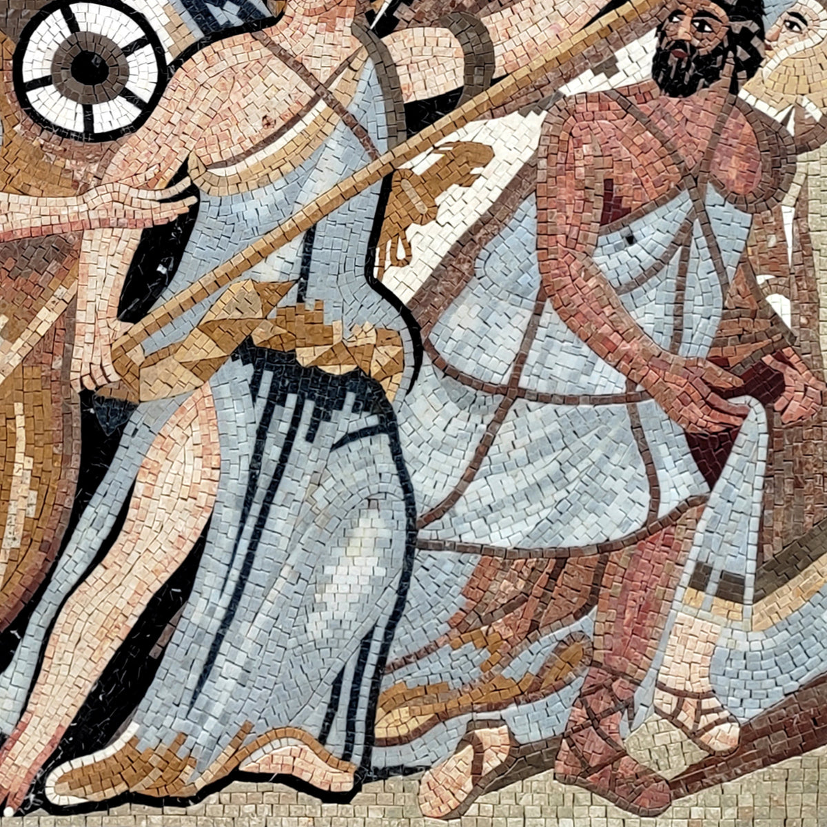 Handmade Roman Emperor Mosaic Mural: Ancient Art Reproduction
