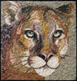 Handmade Cougar Mosaic Tile Art: Wild Animal Wall Decor (20x20)