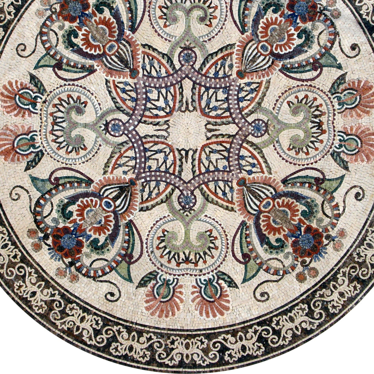 Floral Elegance | Handcrafted Marble | Medallion Mosaic Tile for Artful Stone Décor - Customization available