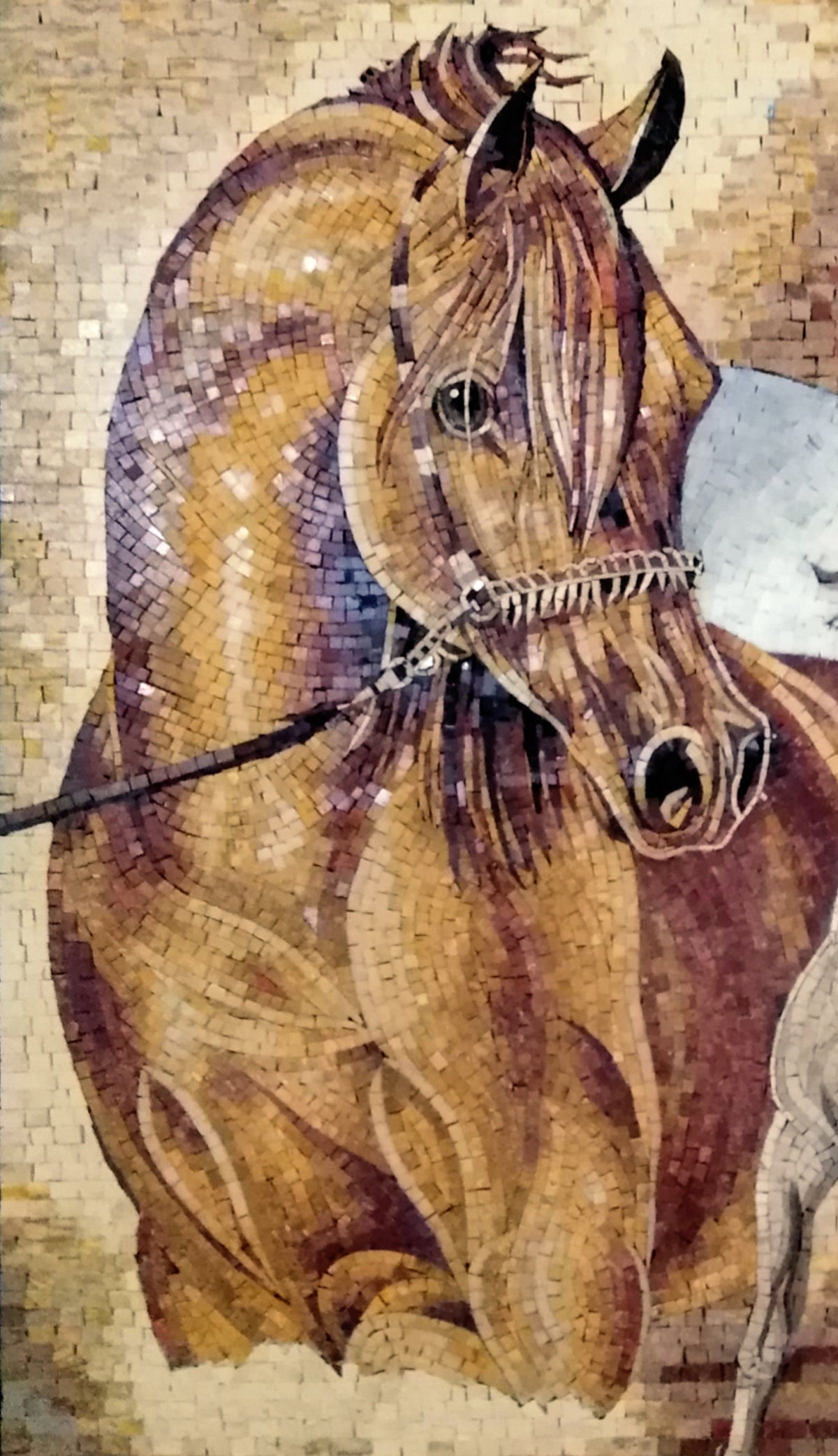 HORSE MOSAIC BACKSPLASH| Animal Mosaic Murals For Living Room And House Warming | Three Horses Mosaic Art Tiles For New Home Walls Decor