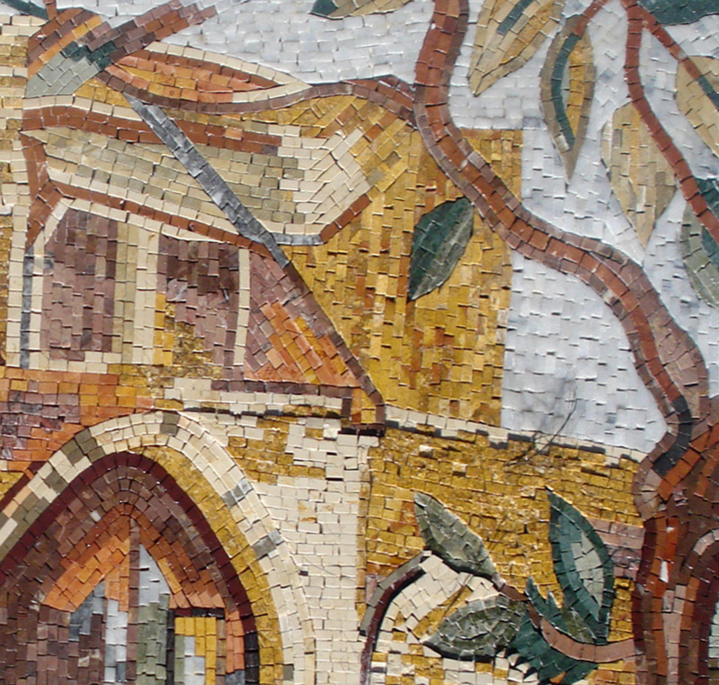 Handmade Roman Mosaic Tile Art: Ancient House Decor (32x32")