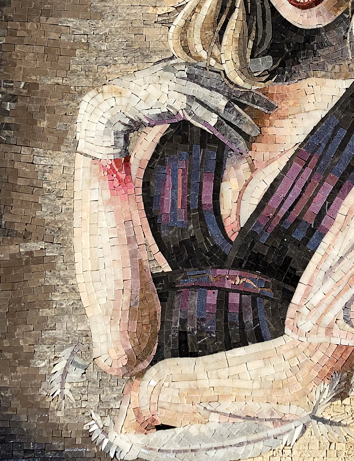 Virgo Zodiac Mosaic Tile Art: Handmade Marble Stone Mosaic (30x23)