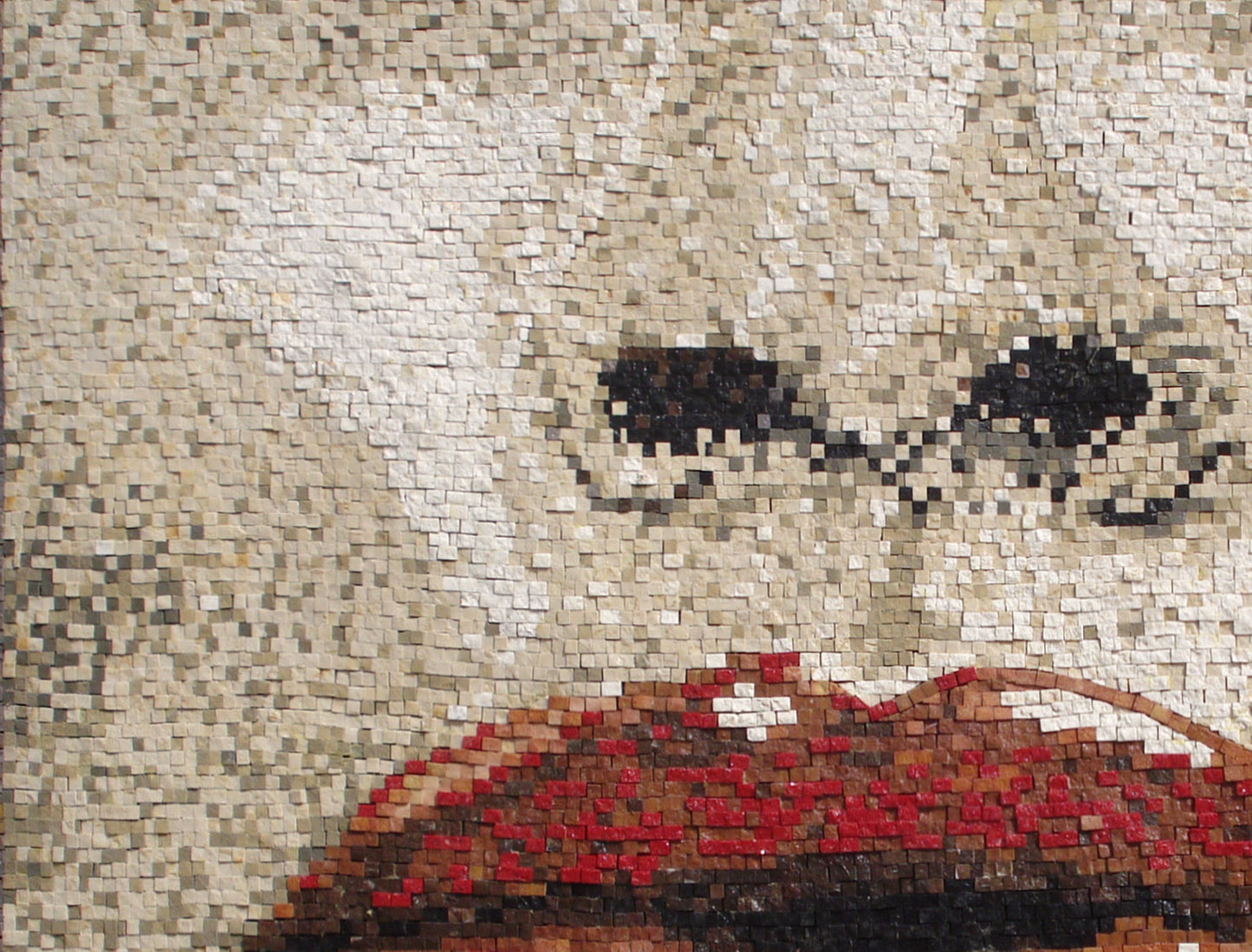 AB001 Lips Closeup Handmade Marble Mosaic Art