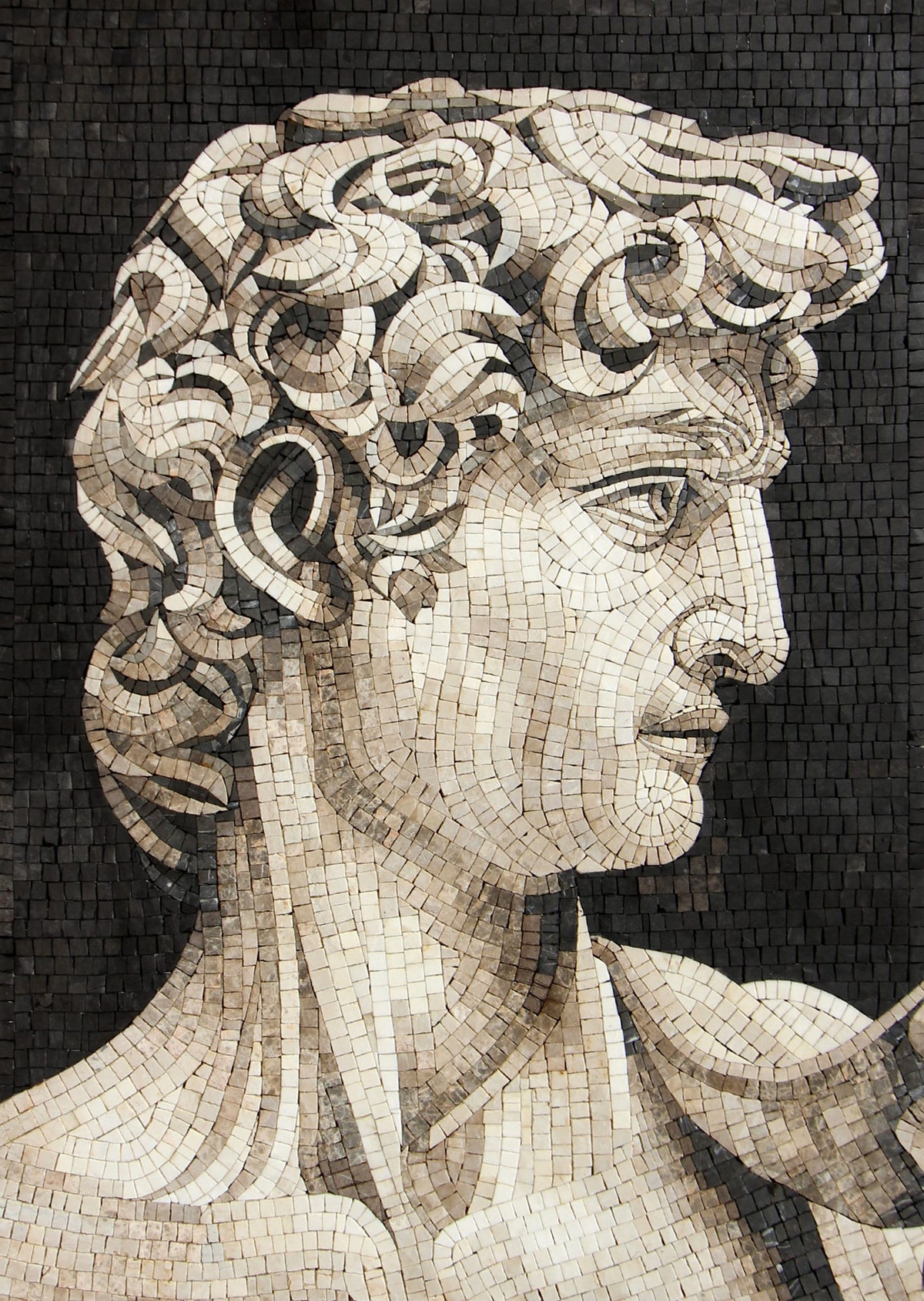 David Mosaic Mural: Michelangelo Art Reproduction, Italian Marble Tile