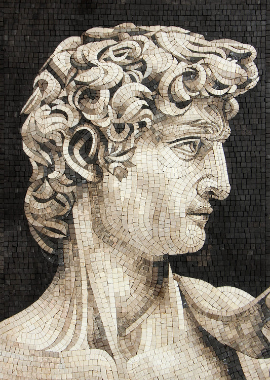 David Mosaic Mural: Michelangelo Art Reproduction, Italian Marble Tile