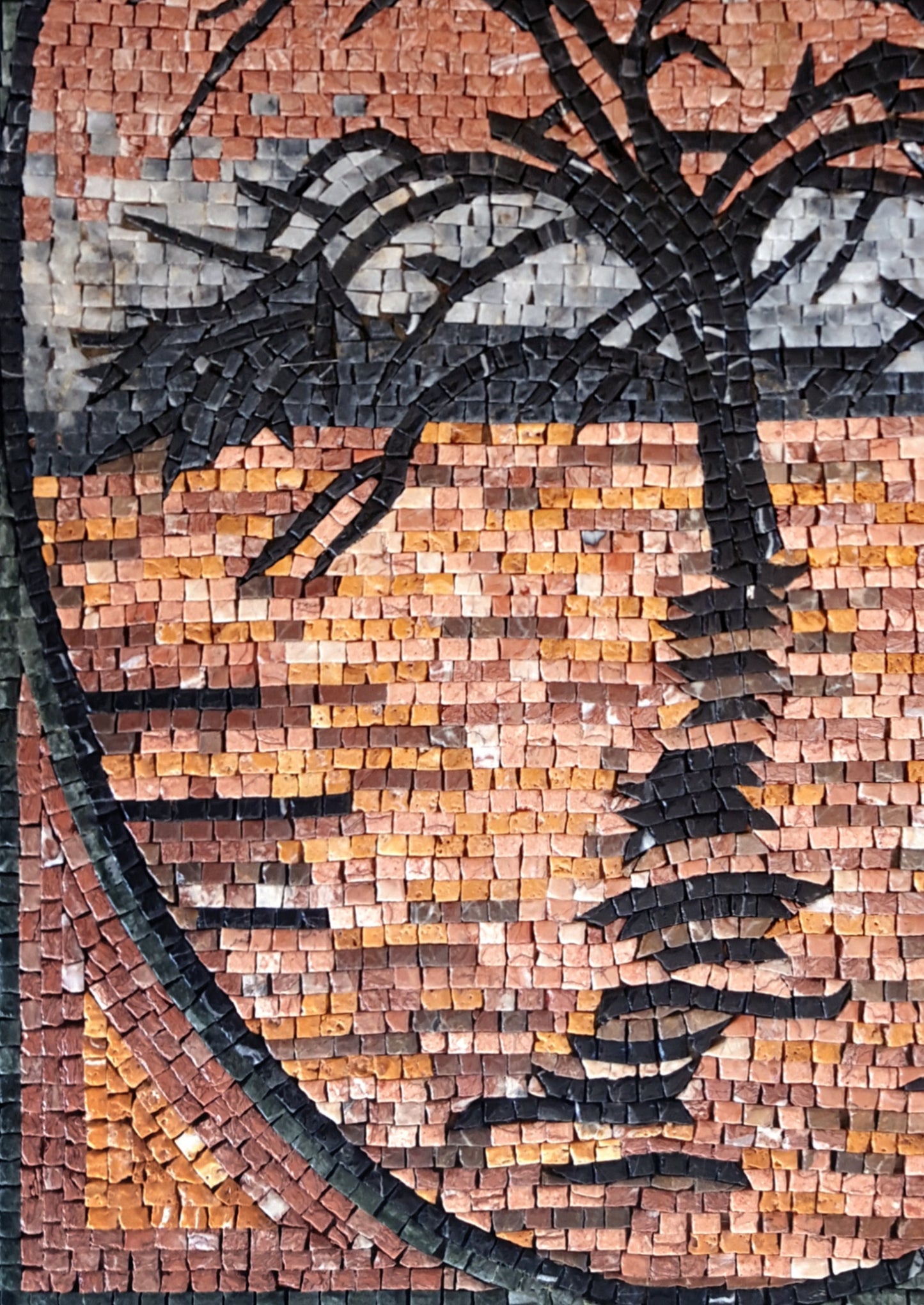 Handmade Marble Mosaic Tile Art: Trees in Water, Classic Wall Decor (36” x 24”)