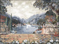 Handmade Lake Como Mosaic Tile Art: Floral Italian Scenery