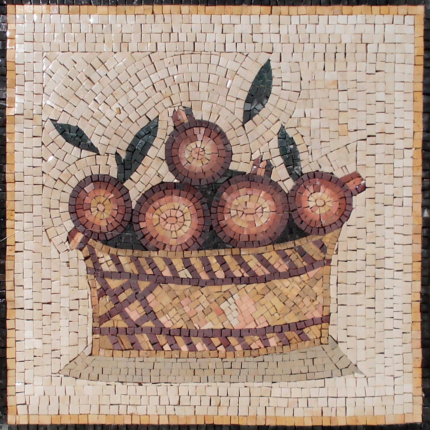 FRUIT BOWL ART - Kitchen Backsplash Mosaic Wall Art - Nature Backsplash Tile Wall Art - Handmade Living Room Office Wall Décor