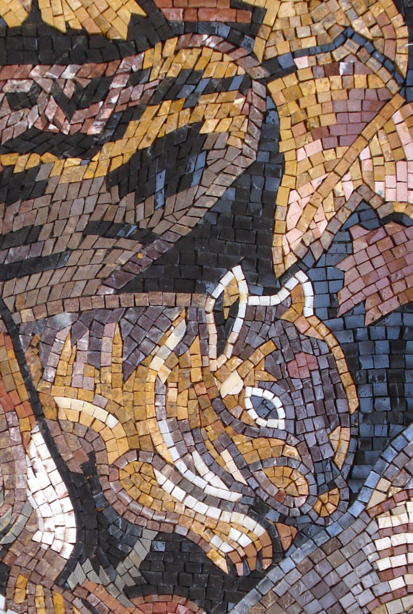Handmade Squirrel Mosaic Tile Art: Marble Wall Decor (32" x 22")
