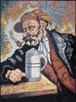 SELURTIS MOSAIC TILES | G. Selurtis Man Smoking Pipe Art Mosaic Murals For Living Room Walls | Tiles For Interior And Outdoor Walls Decor