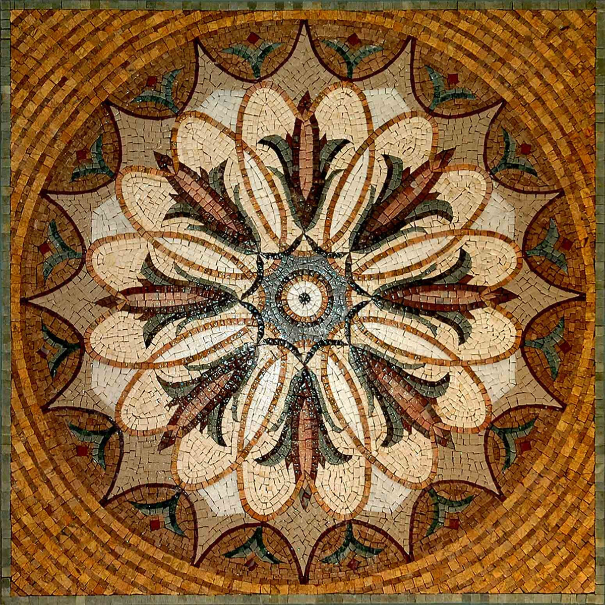 40" Geometric Marble Mosaic Tile: Backsplash, Flooring, or Wall Art