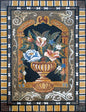 Handmade Marble Mosaic Wall Art: Flower Vase Home Decor (44” x 32”)