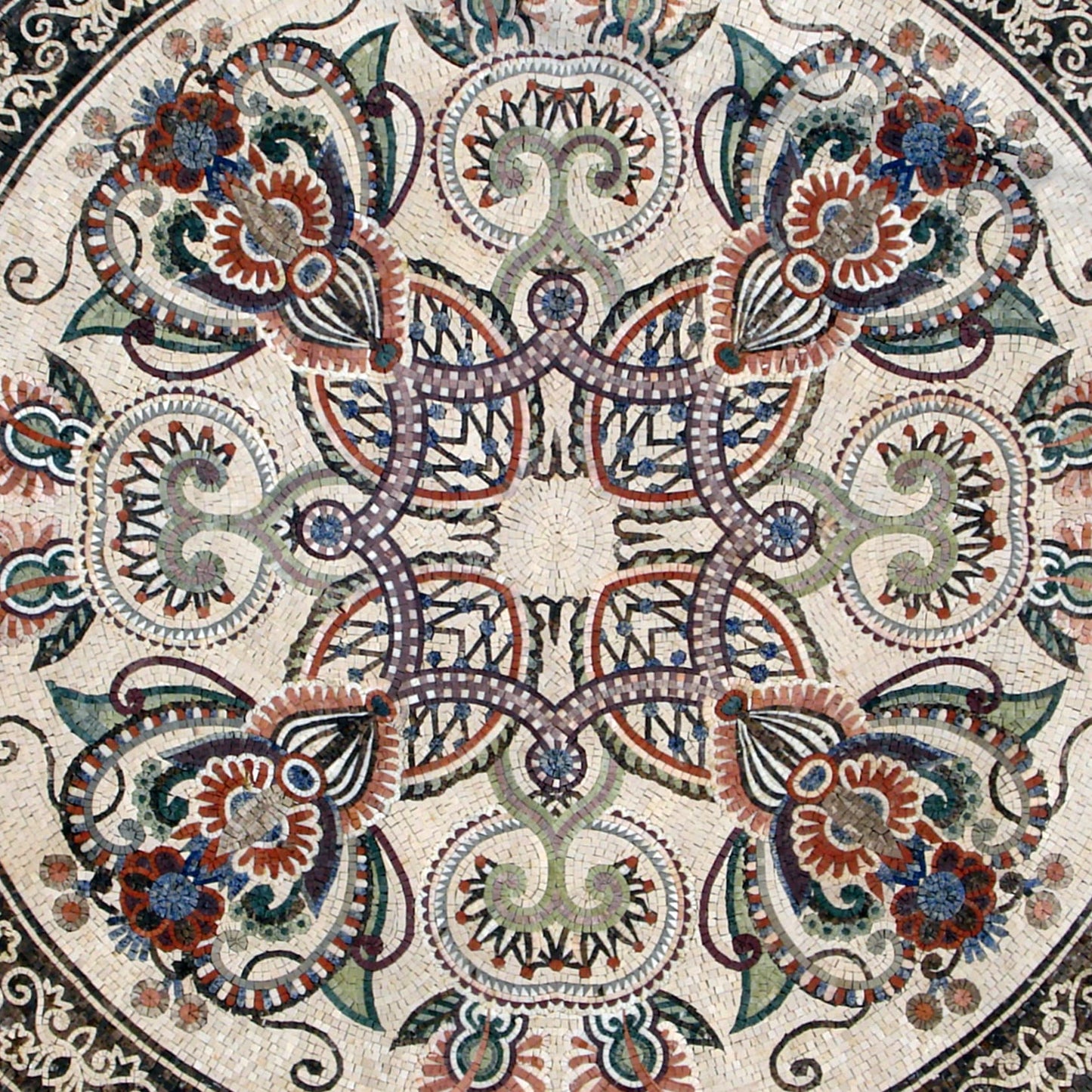 Floral Elegance | Handcrafted Marble | Medallion Mosaic Tile for Artful Stone Décor - Customization available
