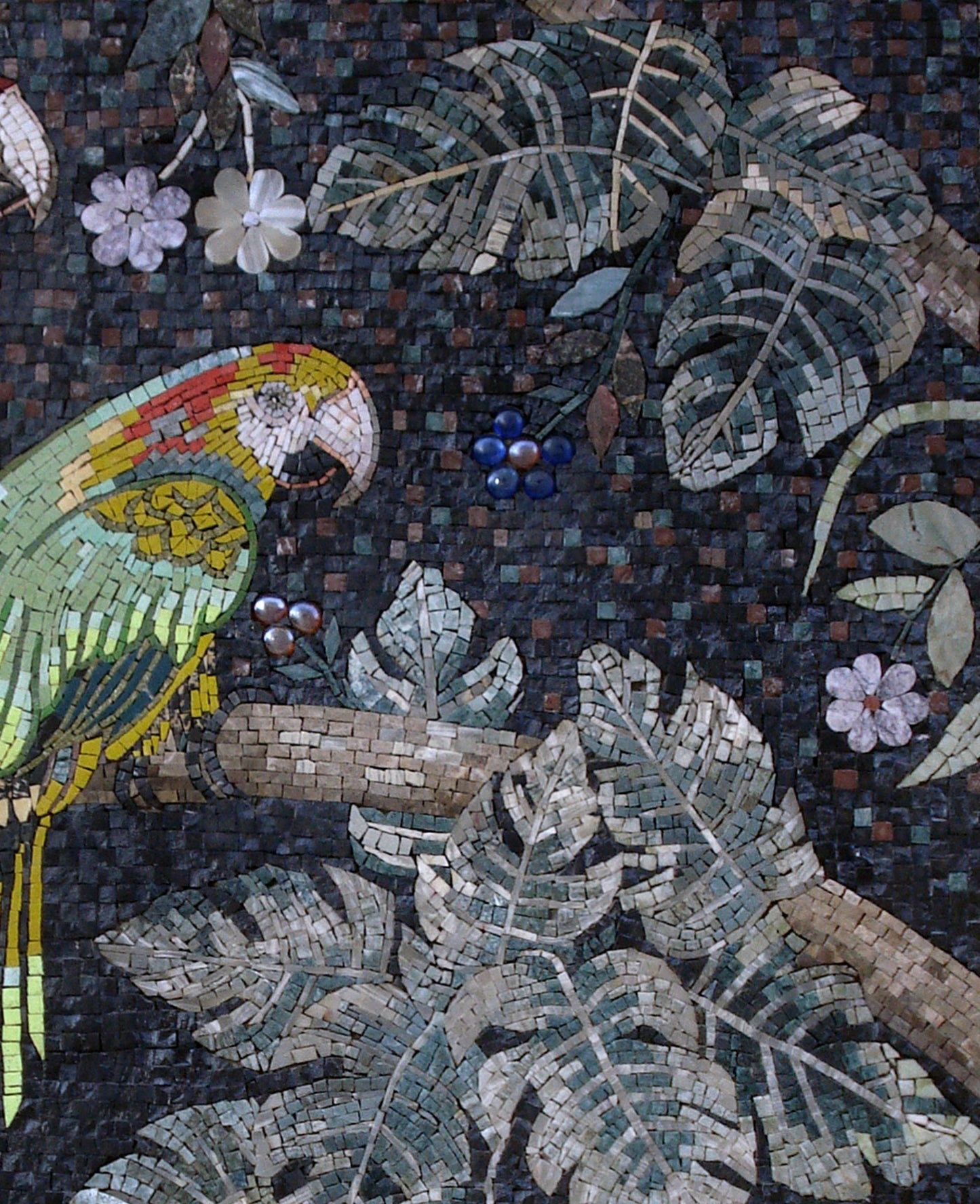 Macaw Parrot Mosaic Tile Art: Handmade Stone Wall Decor (36” x 30”)
