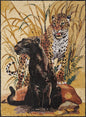 Handmade Panther and Jaguar Marble Mosaic Tile Art (48" x 36")
