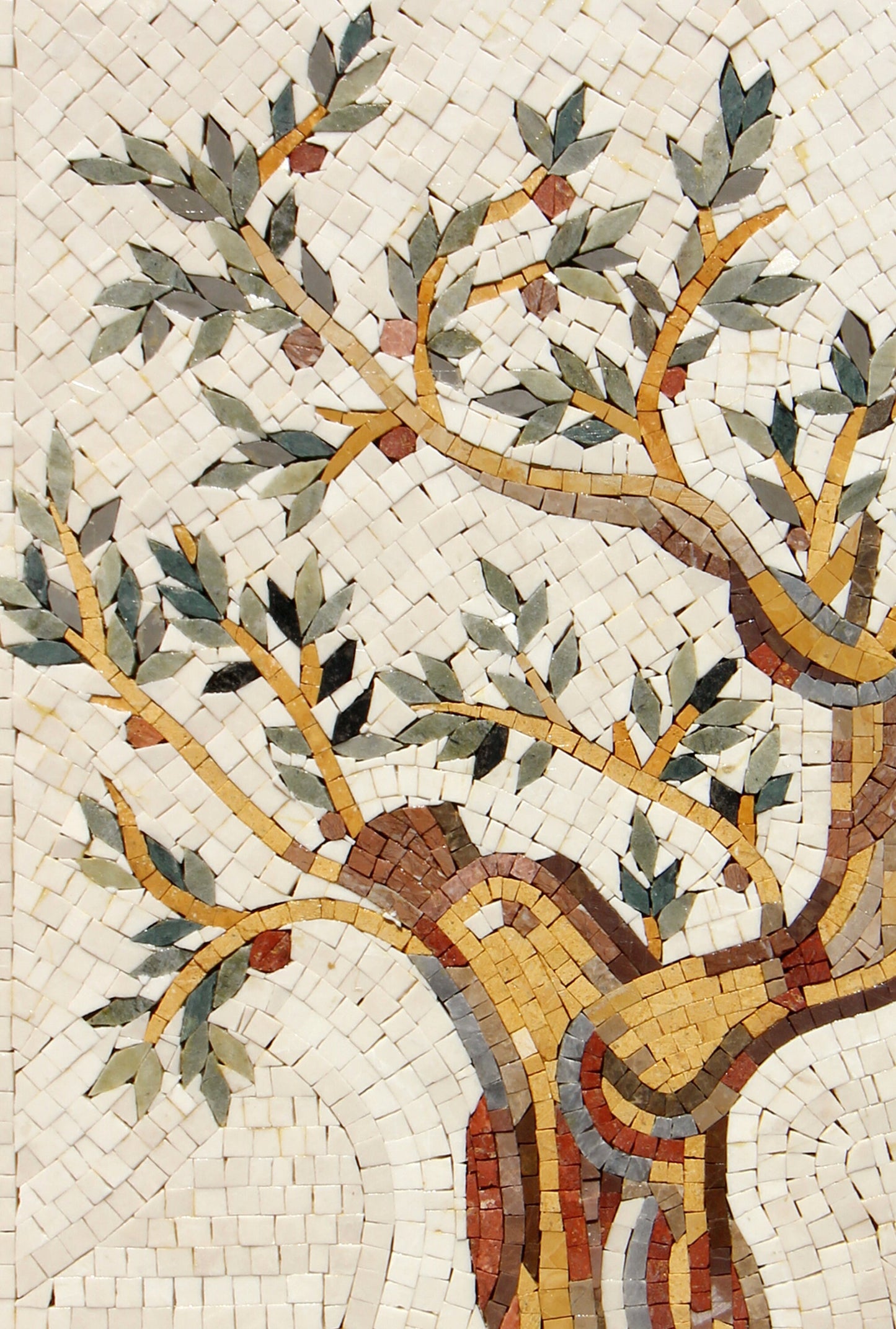 OLIVE TREE MOSAIC - Backsplash Marble Mosaic Tiles. Customization. Handcrafted Roman Mosaics