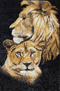 Handmade Lion Mosaic Tile Art: Jungle Animal Decor (50” x 28”)