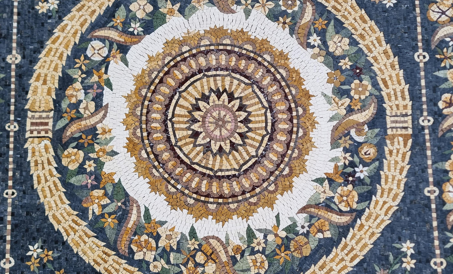 80" x 56" Mosaic Floor Design – Custom Handmade Marble Tile Art, Large Floor Medallion, Luxury Flooring Decor, Customizable