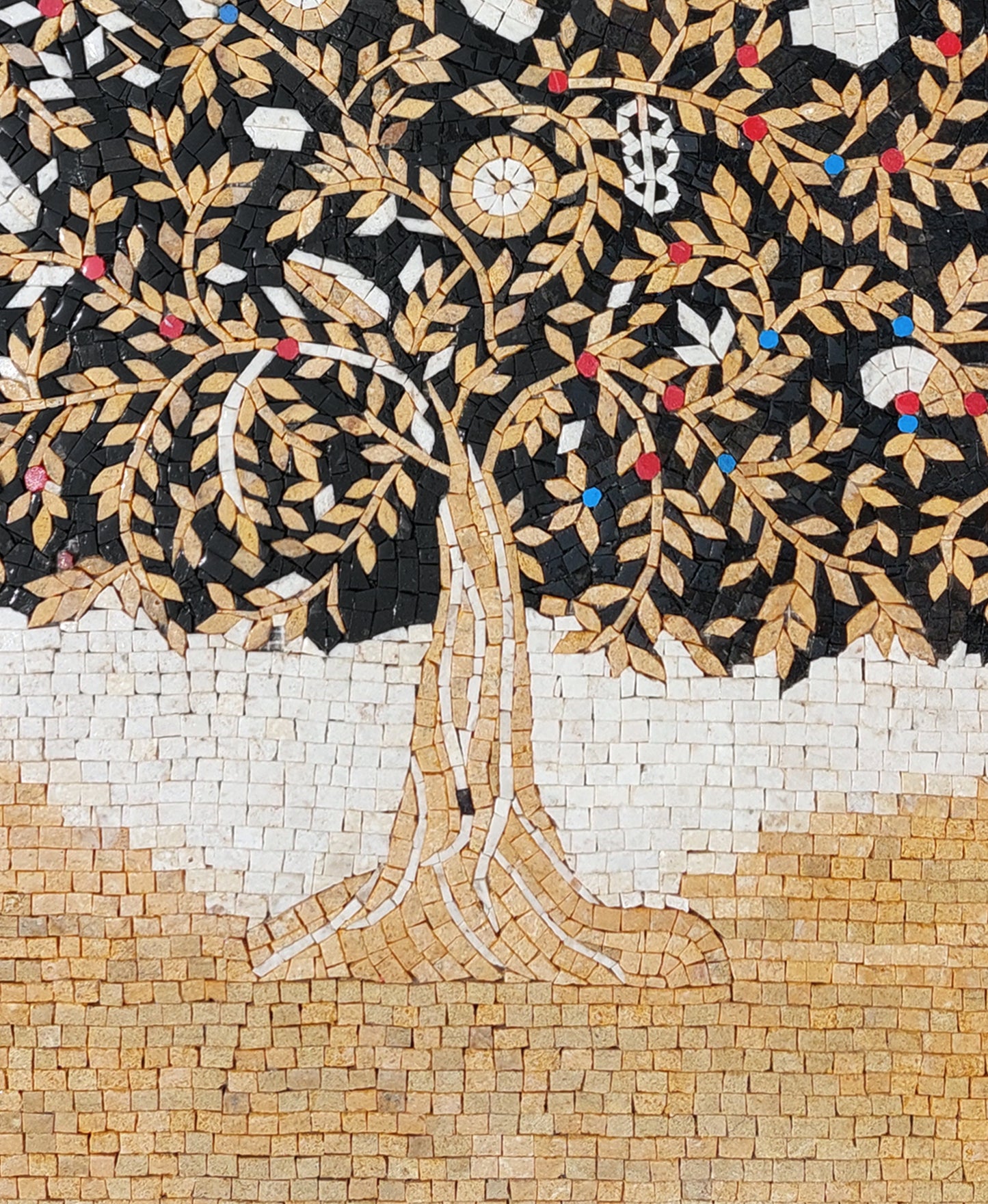 Olive Tree Backsplash Marble Mosaic Tiles. Customization. Handcrafted Roman Mosaics