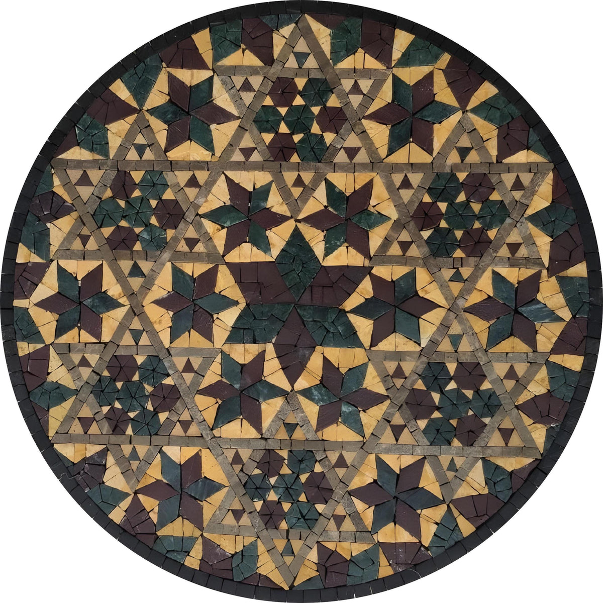 Custom Mosaic Medallion – Handmade Marble Tile Medallion with Geometric/Floral Pattern