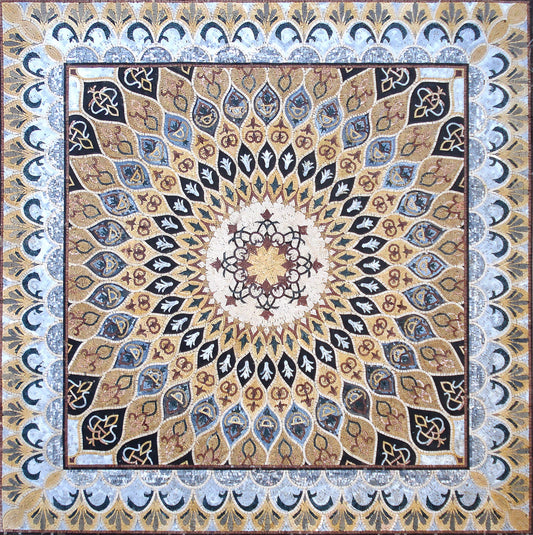 CR024 Pattern Area Rug Carpet Marble Mosaic Flooring Tile Art