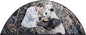 120"x50" Men with Panda Mosaic Wall Art – Nature-Inspired Home Decor, Customization Available