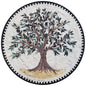 Olive Tree Backsplash Marble Mosaic Medallion Tiles. Customization. Handcrafted Roman Mosaics