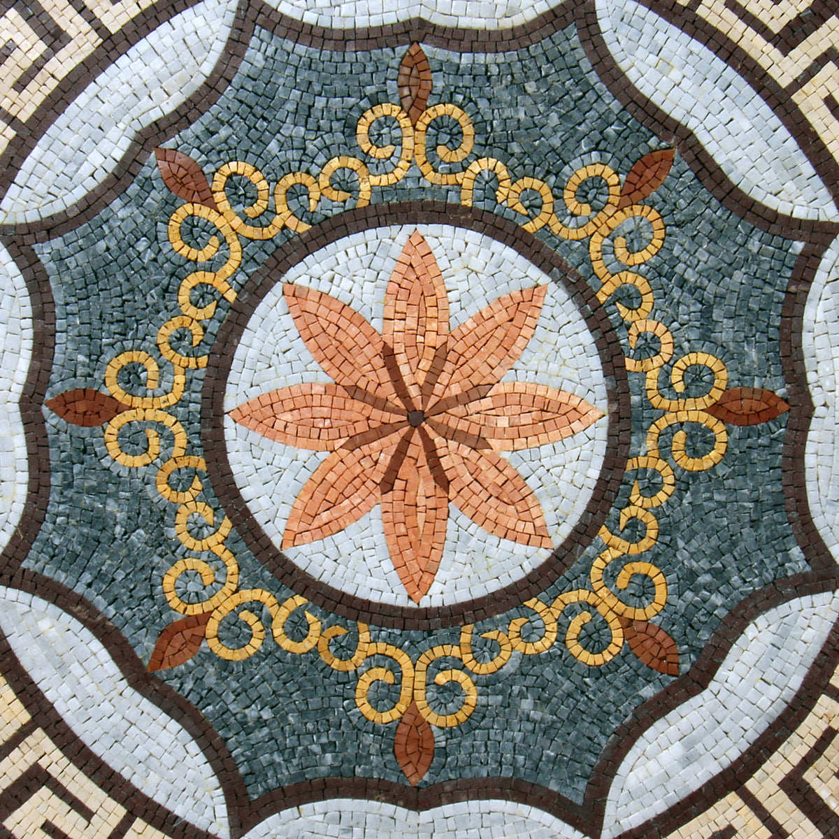 Vibrant Fusion - Eclectic and Multicolored Mixed Pattern Mosaic Medallion