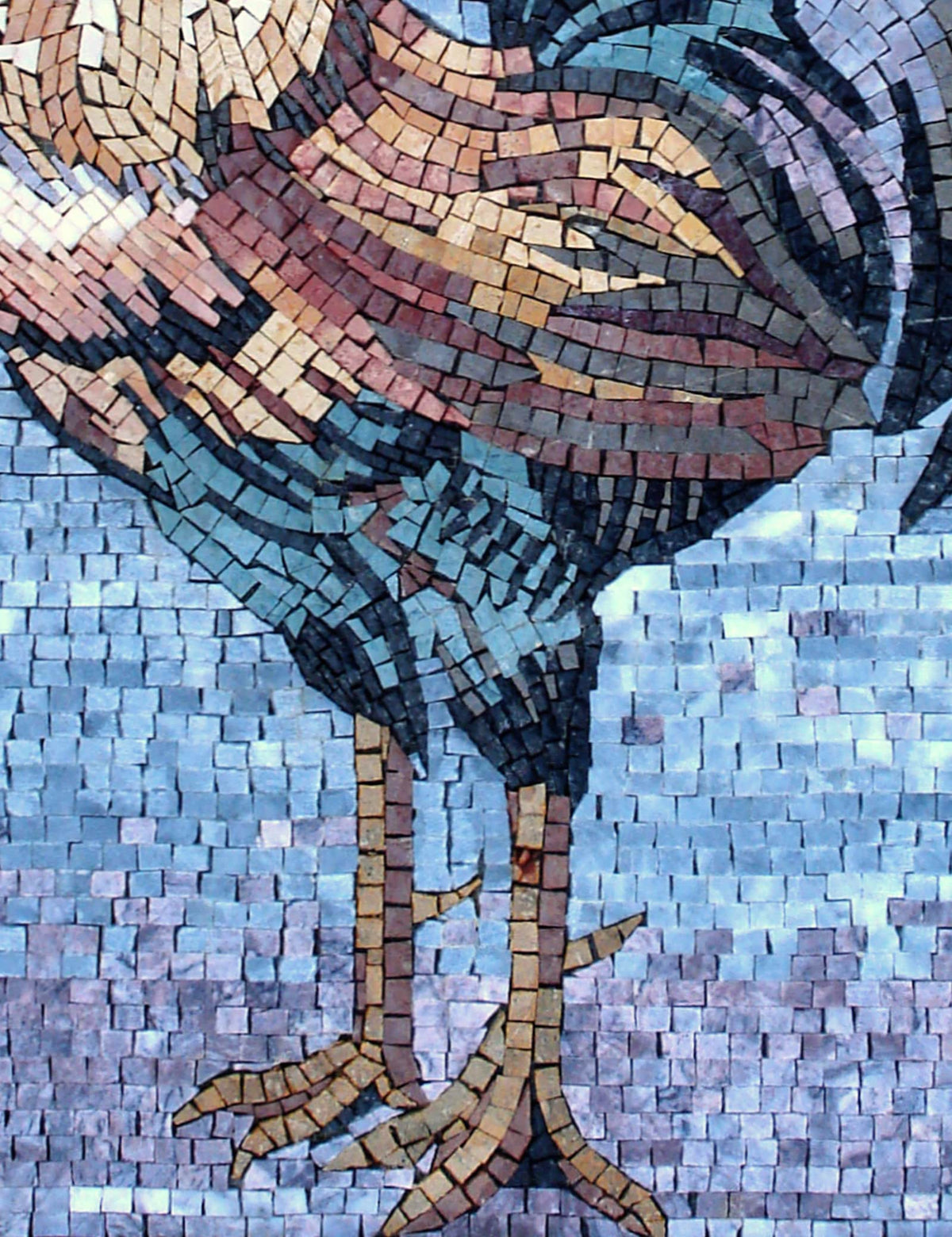 Handmade Rooster Mosaic Tile Art: Farmhouse Kitchen Backsplash (26x20)