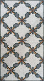 Floral Marble Mosaic Rug: Handmade Stone Tile Carpet (64” x 32")