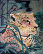 Handmade Tiger Marble Mosaic: Wild Animal Wall Art (40x32)