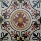 40" Medallion Marble Mosaic Tile: Geometric Floral Mural