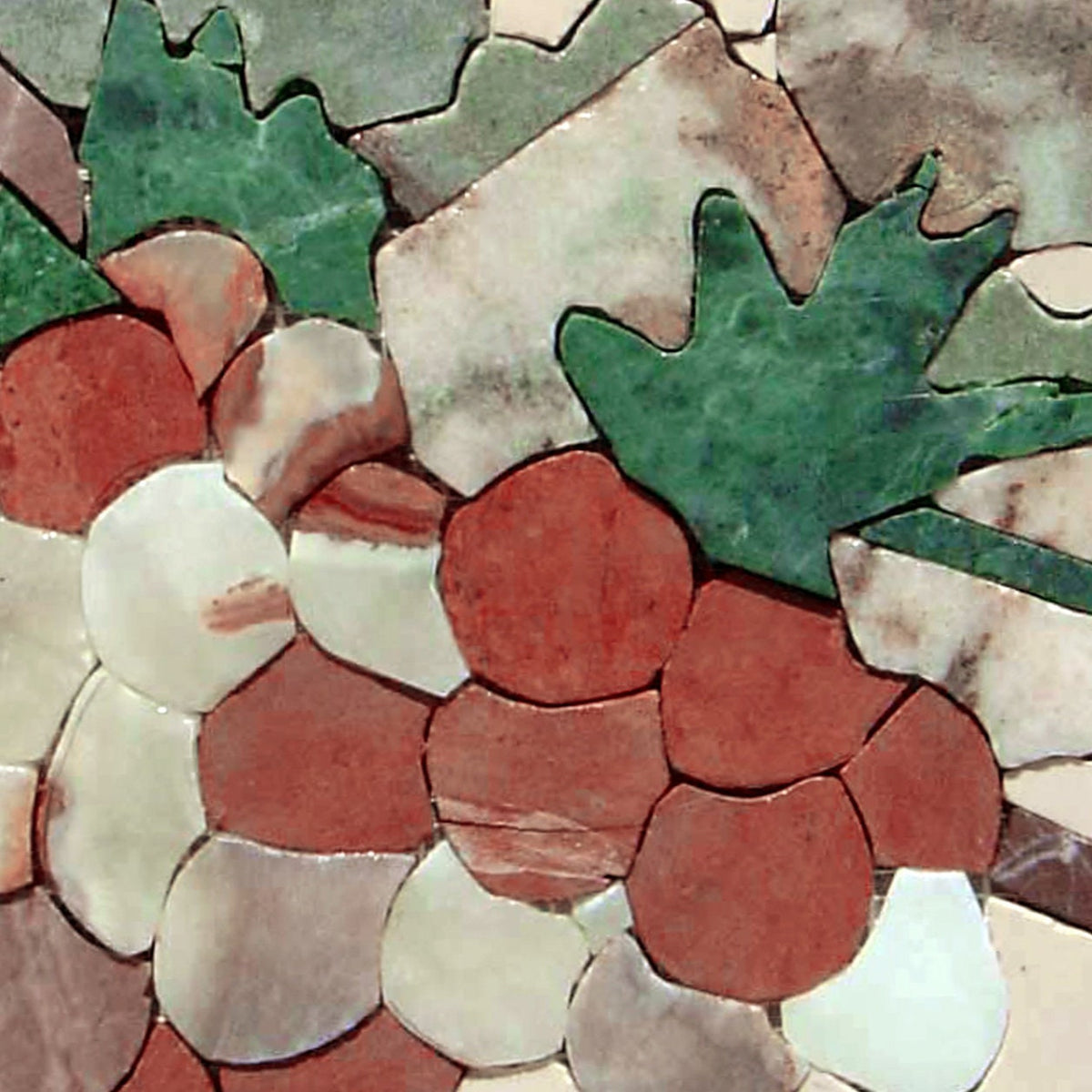 Handmade Marble Grapes Mosaic Tile: Kitchen Backsplash Art