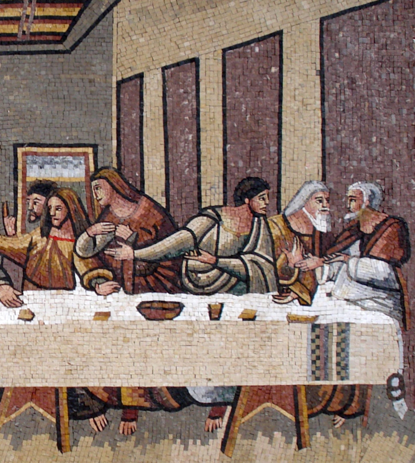 79"x40" The Last Supper Mosaic - Leonardo da Vinci Reproduction, Christian Religious Decor, Customization available