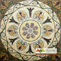 40" Medallion Mosaic Tile: Geometric Marble Floor Art