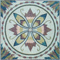 32" Medallion Mosaic Tile: Geometric Floral Marble, Indoor/Outdoor