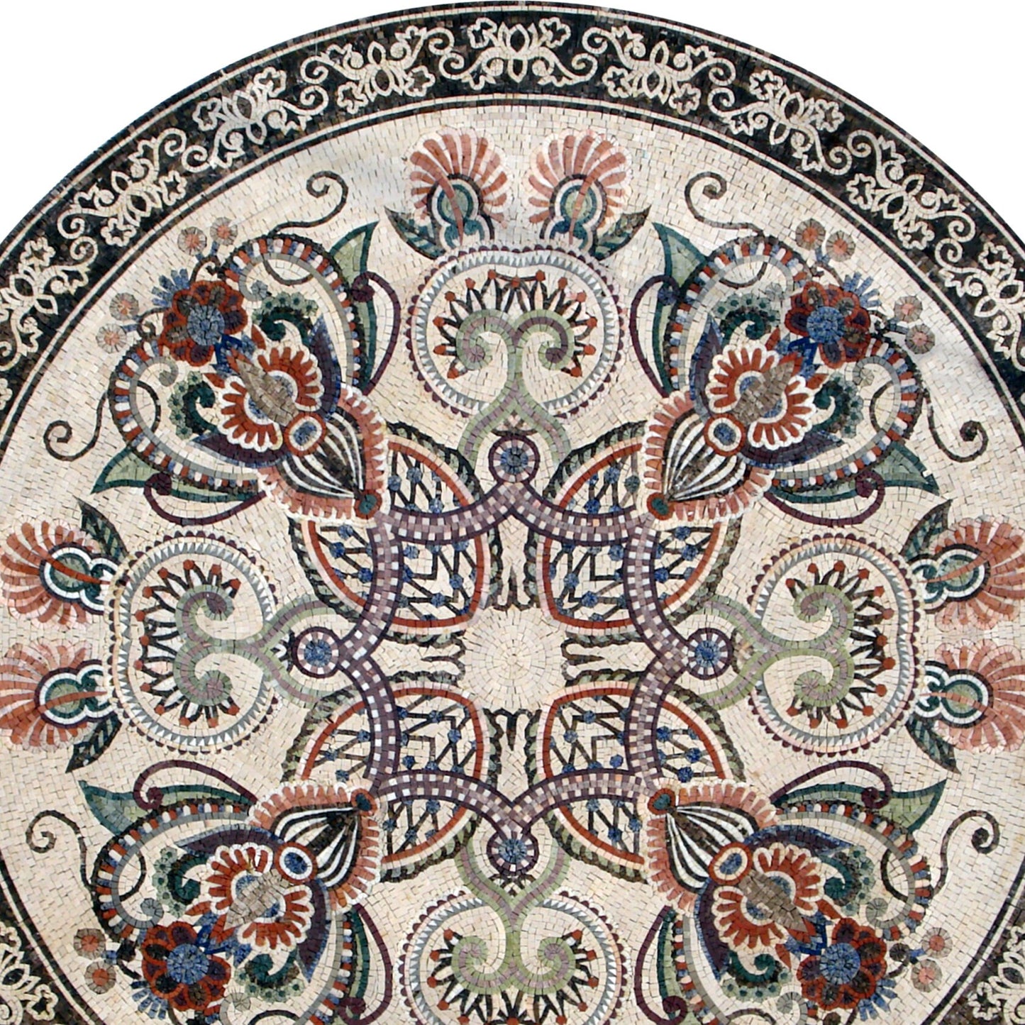 Floral Elegance | Handcrafted Marble | Medallion Mosaic Tile for Artful Stone Décor - Customization available