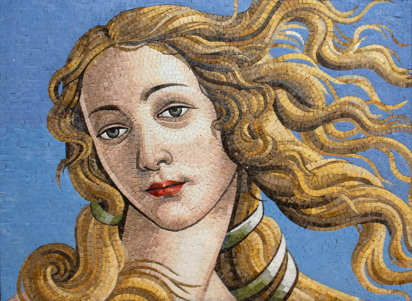 34"x26" Botticelli Venus Mosaic Art –  Renaissance Masterpiece, Framed Wall Decor, Customization available